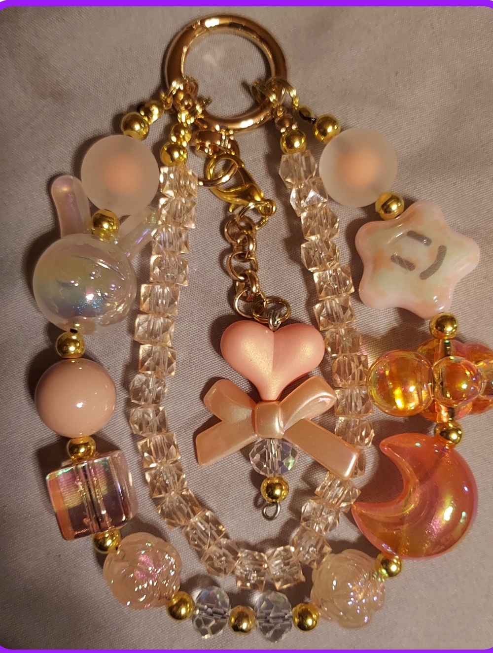 CORAL 3 ❤️LOVE:HANDMADE. NEW PHONE KEYCHAIN CAMERA BAG ACCESSORY. Coral 3